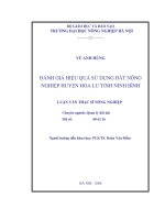 Đánh giá hiệu quả sử dụng đất nông nghiệp huyện hoa lư, tỉnh ninh bình 