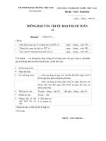 Mẫu THÔNG báo ỨNG TRƯỚC BAO THANH TOÁN 