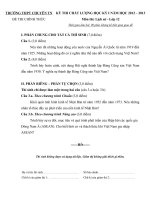 ĐỀ THI CHẤT LƯỢNG HỌC KỲ I NĂM HỌC 2012-2013 TRƯỜNG THPT CHUYÊN THÁI NGUYÊN MÔN LỊCH SỬ  LỚP 12