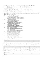 ĐỀ THI CHỌN HỌC SINH GIỎI CẤP TỈNH LỚP 12 NĂM HỌC 2010-2011 MÔN TIẾNG ANH – SỞ GIÁO DỤC VÀ ĐÀO TẠO LÂM ĐỒNG 