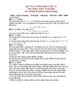 ĐỀ THI TUYỂN SINH LỚP 10 LÊ HỒNG PHONG NAM ĐỊNH 03 - 04