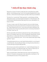 nghệ thuật sống 7 chiêu để đạt được thành công