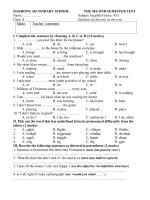 đề kiểm tra học kì II anh văn 8