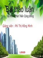 Bài thảo luận phát triển cộng đồng 