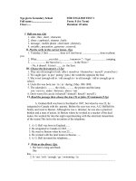 Bộ đề kiểm tra tiếng anh 8