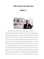 MBA dành cho lãnh đạo (phần 1) 