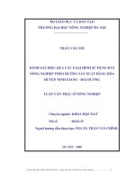 [Luận văn]đánh giá hiệu quả các loại hình sử dụng đất nông nghiệp theo hướng sản xuất hàng hoá huyện ninh giang, tỉnh hải dương 
