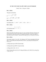 KỲ THI TUYỂN SINH VÀO LỚP 10 THPT LẠNG SƠN 2008