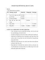 ĐỀ KIỂM TRA MÔN THỂ DỤC, HỌC KỲ I, LỚP 6 đề số 1