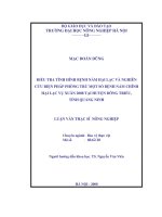 Điều tra tình hình bệnh nấm hại lạc và nghiên cứu biện pháp phòng trừ một sôs bệnh nấm chính hại lạc vụ xuân 2008 tại huyện đông triều, tỉnh quảng ninh 