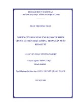 Nghiên cứu khả năng ứng dụng chế phẩm vi sinh vật hữu hiệu (EMINA) trong sản xuất khoai tây 