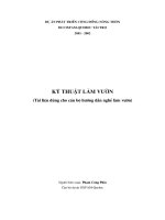 Kỹ thuật làm vườn (tài liệu dùng cho cán bộ hướng dẫn nghề làm vườn) 