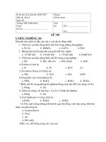 Đề và đáp án hóa 8