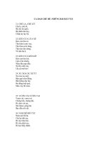 CA DAO CHỦ ĐỀ:NHỮNG BÀI HÁT VUI