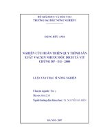 [Luận văn]nghiên cứu hoàn thiện quy trình sản xuất vacxin nhược độc dịch tả vịt chủng DP   EG   2000 