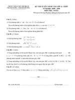 ĐỀ& ĐÁP ÁN THI TUYỂN VÀO 11-THANH TƯỜNG - THANH CHƯƠNG- 2009