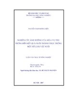 Nghiên cứu ảnh hưởng của mùa vụ thu trứng đến kết quả nuôi thành thục trứng một số loài vật nuôi 