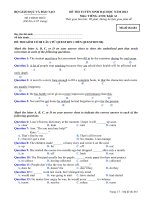 ĐỀ THI TUYỂN SINH CAO ĐẲNG NĂM 2012 Môn: TIẾNG ANH; Khối A1  mã  681 