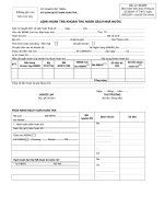 LỆNH HOÀN TRẢ KHOẢN THU NGÂN SÁCH NHÀ NƯỚC