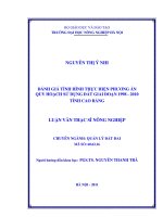 Đánh giá tình hình thực hiện phương án quy hoạch sử dụng đất giai đoạn 1998   2010 tỉnh cao bằng 