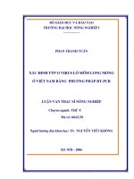 Luận văn xác định týp o virus lở mồm long móng ở việt nam bằng phương pháp RT PCR 