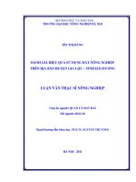Đánh giá hiệu quả sử dụng đất nông nghiệp trên địa bàn huyện gia lộc   tỉnh hải dương 