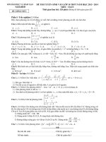ĐỀ THI TUYỂN SINH VÀO LỚP 10 MÔN TOÁN NĂM HỌC 2013 – 2014 CỦA SỞ GIÁO DỤC VÀ ĐÀO TẠO NAM ĐỊNH