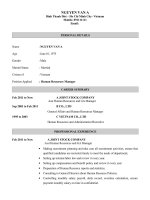 SampleResume HR(English) 