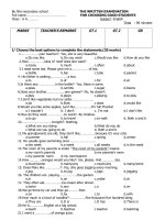 Đề thi học sinh giỏi môn anh văn năm 20009 2010 lớp 6 