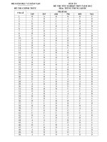 Đáp án đề thi tốt nghiệp THPT năm 2012 môn tiếng trung quốc