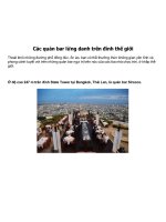 các quán bar lừng danh trên đỉnh thế giới