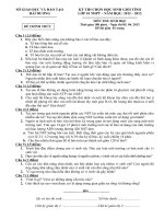 ĐỀ THI CHỌN HỌC SINH GIỎI TỈNH LỚP 10 THPT NĂM HỌC 2012-2013 MÔN SINH HỌC - SỞ GIÁO DỤC VÀ ĐÀO TẠO HẢI DƯƠNG 