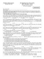 ĐỀ THI KHẢO SÁT CHẤT LƯỢNG Năm học 2011-2012 MÔN HÓA HỌC LỚP 12 TRƯỜNG THPT LÊ XOAY