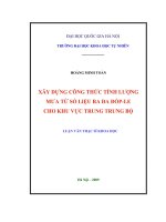 XAY DUNG CONG THUC TINH LUONG MUA TU SO LIEU RA DADOPLE CHO KHU VUC TRUNG TRUNG BO 