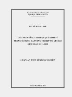 Giải pháp nâng cao hiệu quả kinh tế trong sử dụng đất nông nghiệp