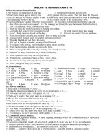 Anh 10, ôn tập Unit 9- 14