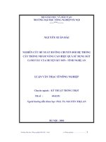 Luận văn nghiên cứu đề xuất hướng chuyển đổi hệ thống cây trồng nhằm nâng cao hiệu quả sử dụng đất canh tác của huyện kỳ sơn   tỉnh 