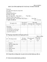 BÁO CÁO TỔNG HỢP QUYẾT TOÁN DỰ ÁN HOÀN THÀNH