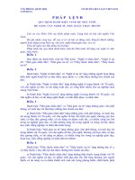 Pháp lệnh Quy định danh hiệu vinh dự Nhà nước để tặng các nghệ sĩ, nhà giáo, thày thuốc