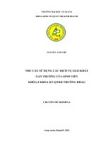 NHU cầu sử DỤNG các DỊCH vụ GIẢI KHÁT gần TRƯỜNG của SINH VIÊN KHÓA 8 KHOA KT QTKD TRƯỜNG ĐHAG 