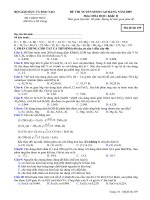 ĐỀ THI TUYỂN SINH CAO ĐẲNG NĂM 2009 Môn: HÓA HỌC; Khối: B mã đề  259 