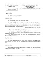 Đề và đáp án TS 10 môn văn NH 2009-2010