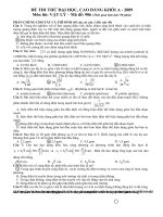 Đề và ĐA thi thử ĐH 2009 (Lý)