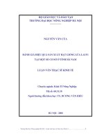 [Luận văn]đánh giá hiệu quả sản xuất hạt giống lúa lai f1 tại một số cơ sở ở tỉnh hà nam 
