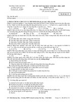 ĐỀ THI THỬ ĐẠI HỌC NĂM HỌC 2008 - 2009  MÔN VẬT LÝ 1