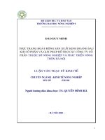 Thực trạng hoạt động sản xuất kinh doanh sau khi cổ phẩn và giải pháp hỗ trợ các công ty cổ phần thuộc sở nông nghiệp và phát triển nông thôn hà nội 