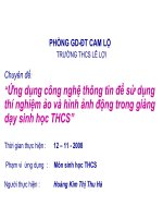 CHUYÊN ĐỀ SINH CẤP TỈNH( CÓ SỬ DỤNG MỘT SỐ PHẦM MÊM)