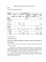 KIỂM TRA MÔN TIẾNG PHÁP, HỌC KÌ II, LỚP 7 ĐỀ 8