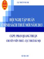 Những điểm mới nhất trong chính sách thuế 2013