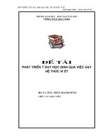 SKKN: Phát triển tư duy học sinh qua việc dạy hệ thức VIET